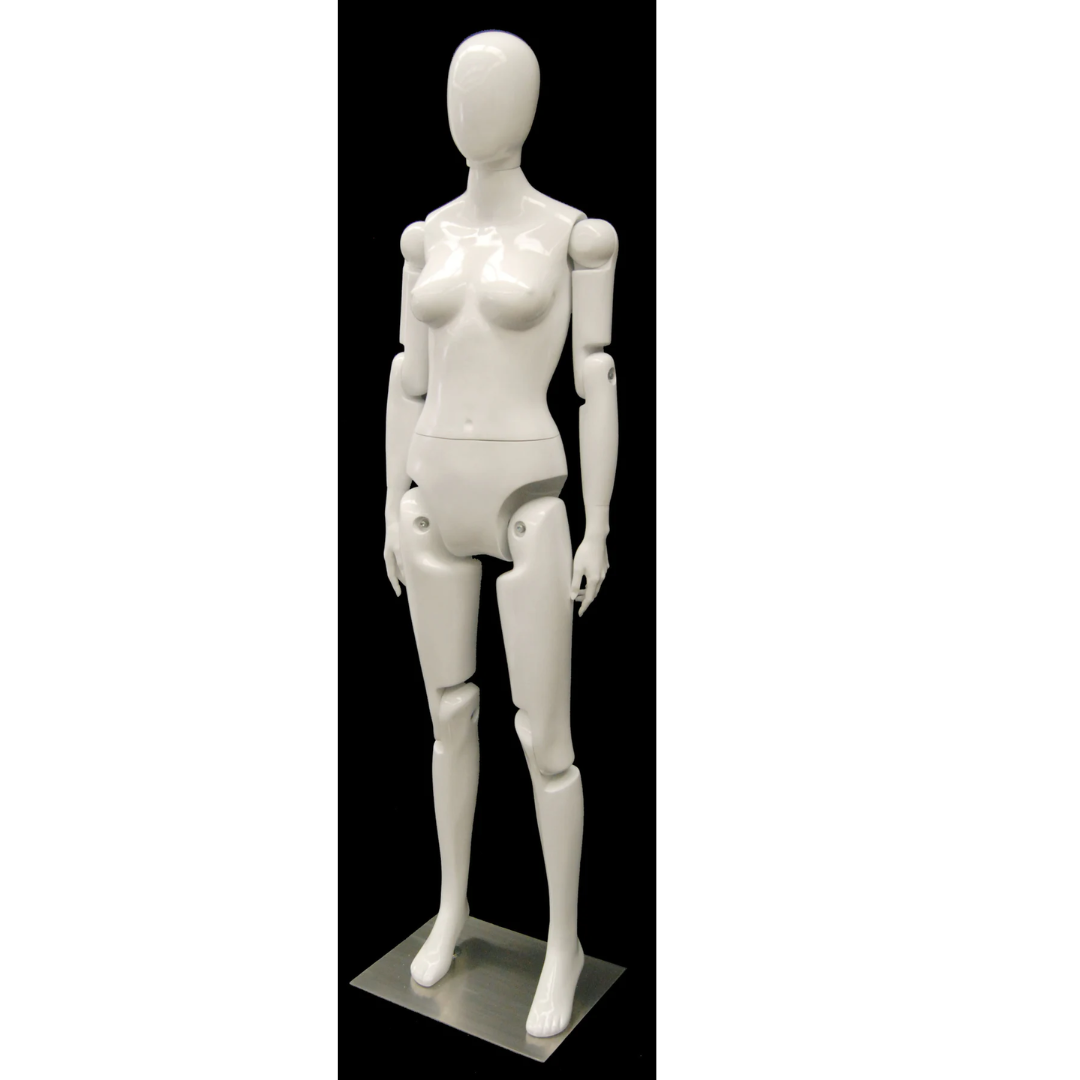 Female Mannequin Full Body Egghead White Shiny Skin – Wisdom Fixtures