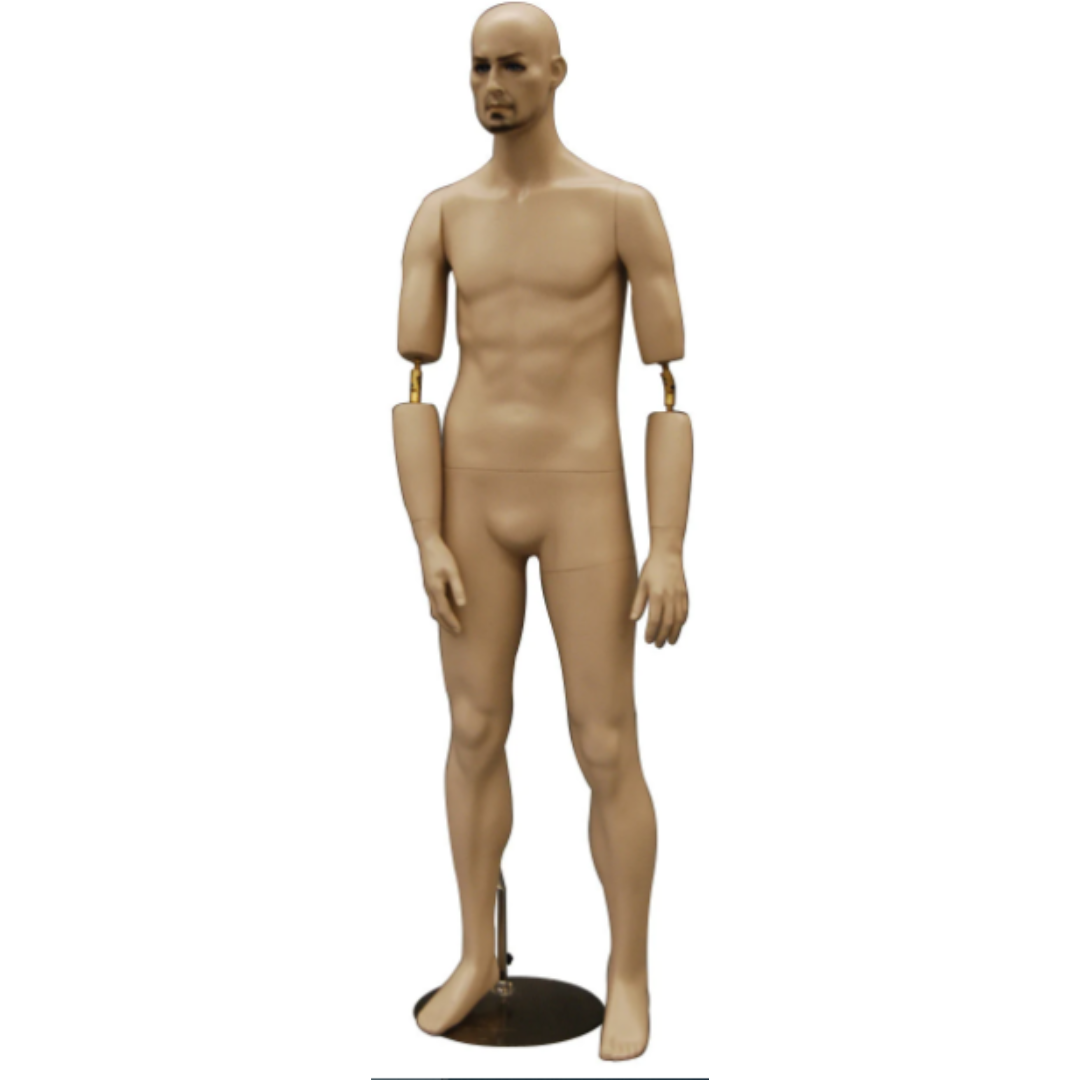 Ashlee: Rugged Male Mannequin with Bendable Arms