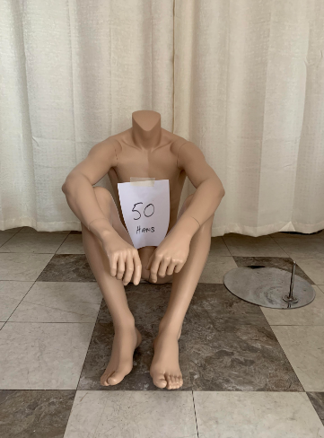 Used Seated Headless Male Mannequin - #50  Tan Color