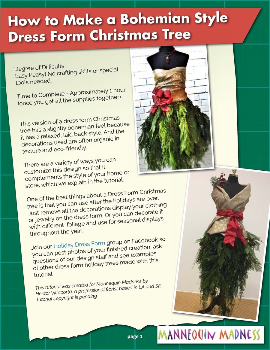 eBook Free Tutorial: Dress Form Christmas Tree - Bohemian Style