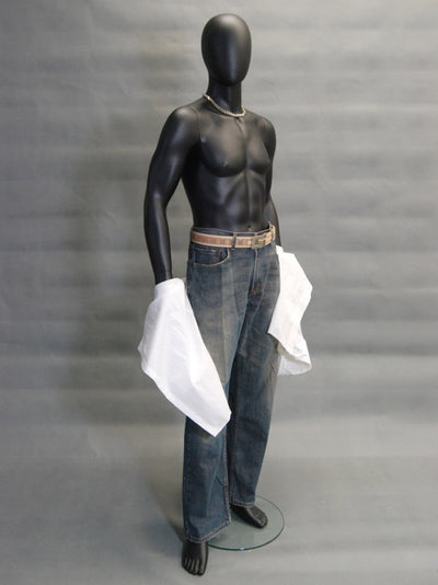 Alan 2: Egghead Male Mannequin in Satin Black