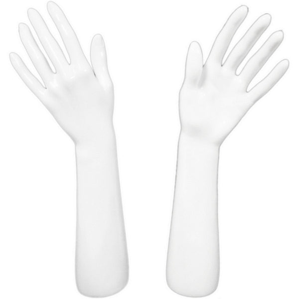 Glossy White Glove and Jewelry Display Hand