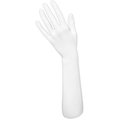 Glossy White Glove and Jewelry Display Hand