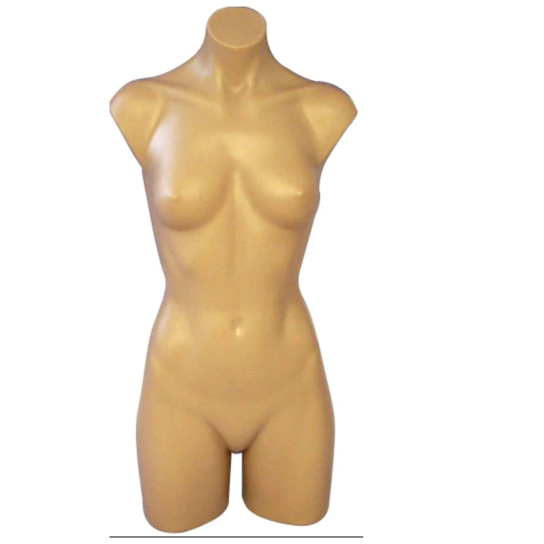 Plastic Female Half-leg Mannequin Torso  Without Stand: Tan