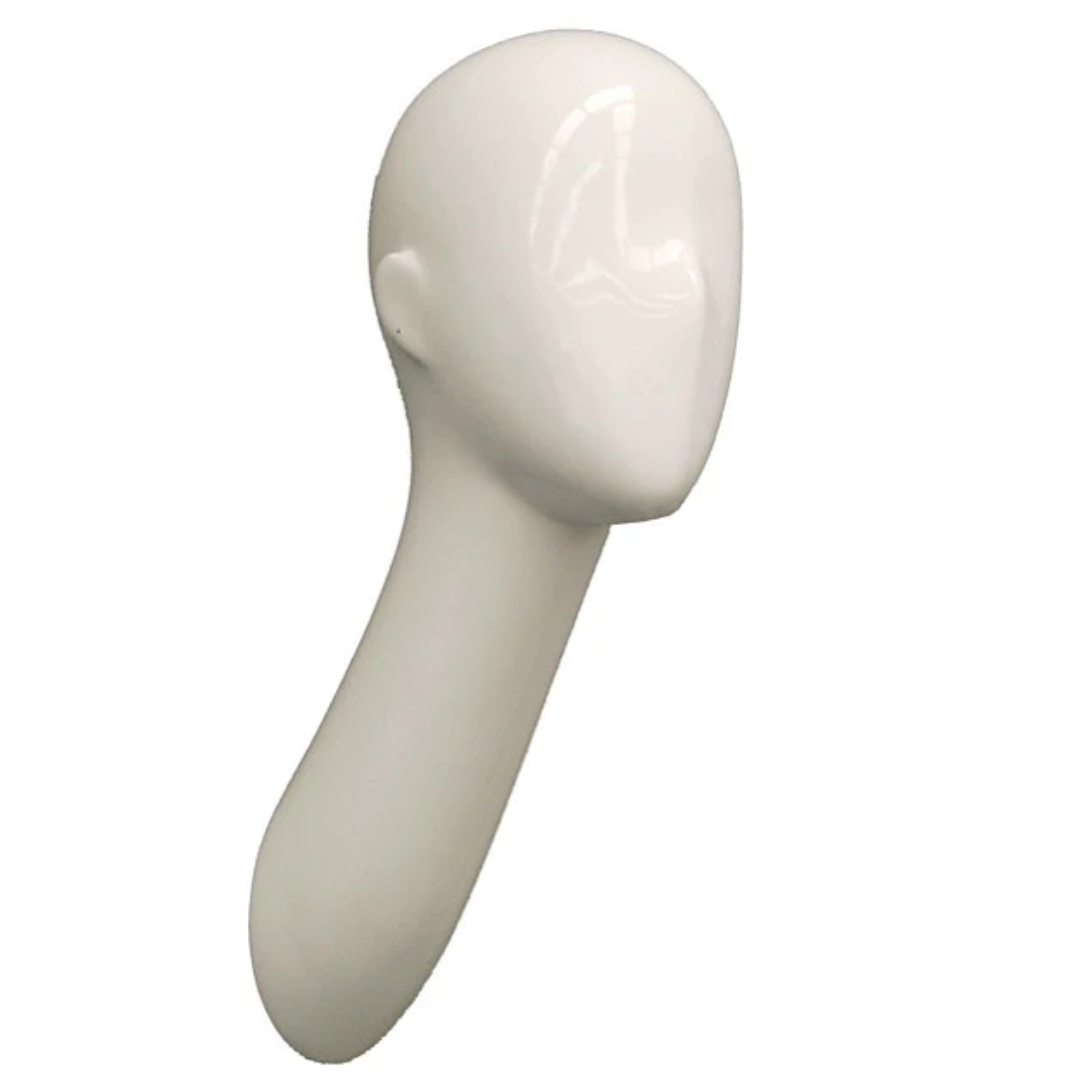 Wall Mounted Male Head: White – Mannequin Madness