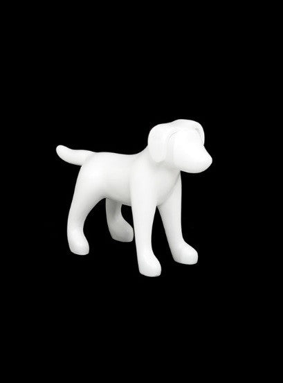 Medium Terrier Dog Mannequin: Glossy or Shiny White – Mannequin