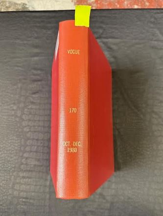 Vintage 1980 Oct-Dec Vogue Magazine Collection Bound Hardcover book