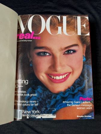 Vintage Vogue 1980 Oct-Dec Magazine Collection Bound Hardcover Book