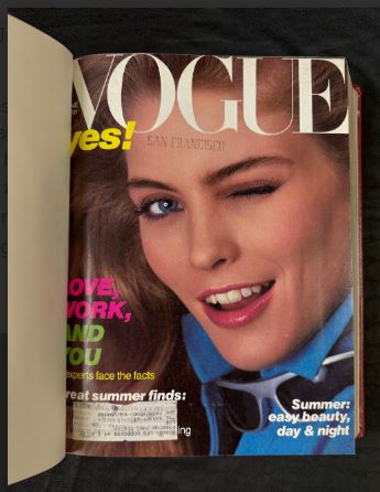 Vintage Vogue 1981 June- Sept Magazine Collection Bound Hardcover Book