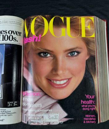 Vintage Vogue 1981 June- Sept Magazine Collection Bound Hardcover Book