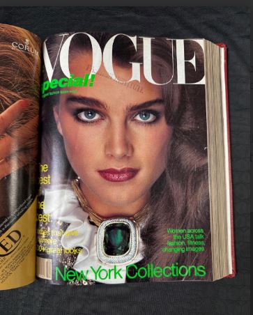 Vintage Vogue 1981 June- Sept Magazine Collection Bound Hardcover Book