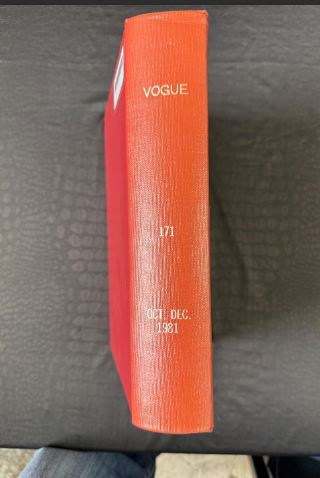 Vintage Vogue 1981 October- Dec Magazine Collection Bound Hardcover Book