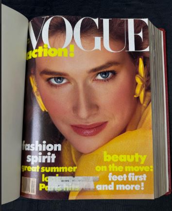 Vintage Vogue 1982 April -June Magazine Collection Bound Hardcover Book