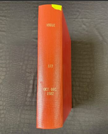 Vintage Vogue 1982 Oct- Dec Magazine Collection Bound Hardcover Book