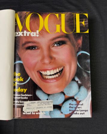 Vintage Vogue 1983 April -June Magazine Collection Bound Hardcover Book