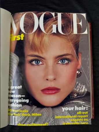 Vintage Vogue 1984 July-Sept Magazine Collection Bound Hardcover Book