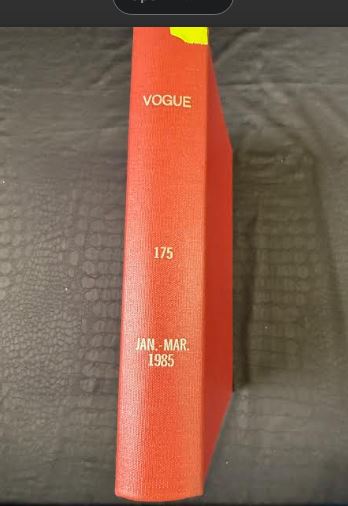 Vintage 1985 Jan-March Vogue Magazine Collection Bound Hardcover book