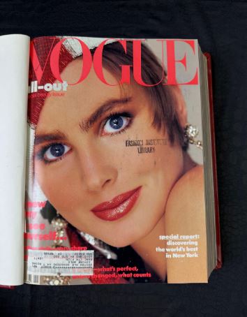 Vintage Vogue 1985 Oct-Dec Magazine Collection Bound Hardcover Book