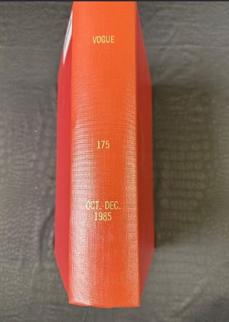 Vintage Vogue 1985 Oct-Dec Magazine Collection Bound Hardcover Book