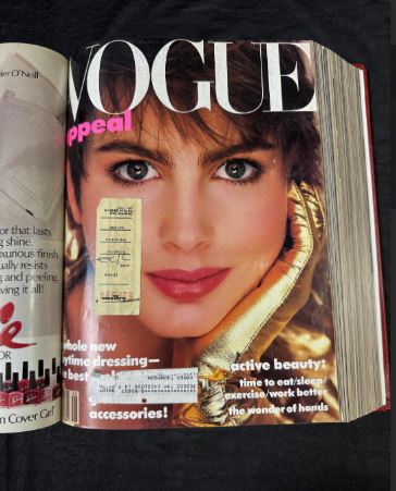 Vintage Vogue 1985 July-Sept Magazine Collection Bound Hardcover Book