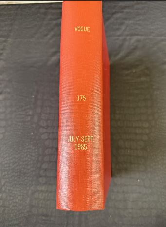 Vintage Vogue 1985 July-Sept Magazine Collection Bound Hardcover Book