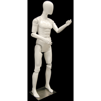 Articulated Egghead Male Mannequin: White