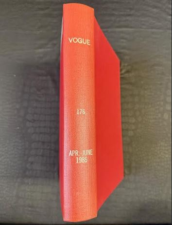 Vintage 1986 April-June Vogue Magazine Collection Bound Hardcover book