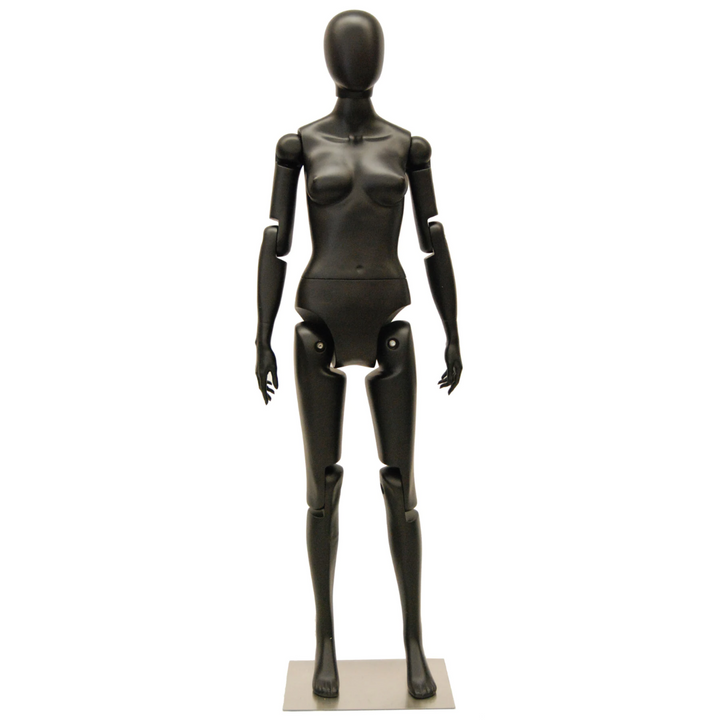 Articulated Egghead Female Mannequin: Black – Mannequin Madness