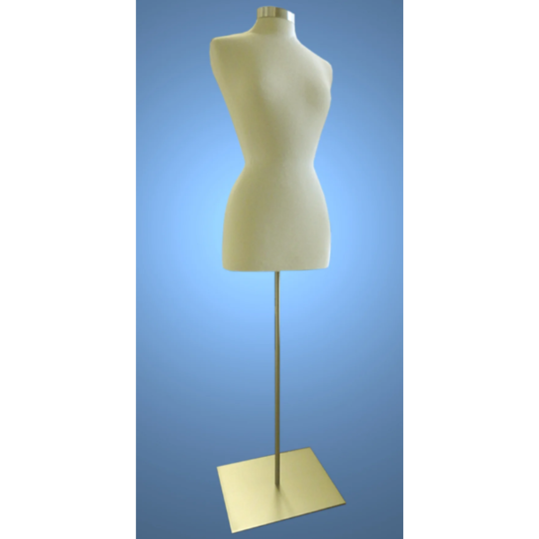 Female Dress Form on Brushed Metal Base Female Dress Form on Brushed Metal Base