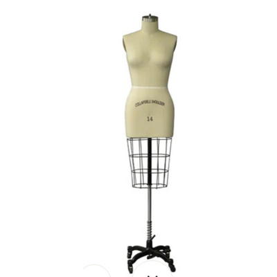 Plus-Size Female Half Body Sewing Form: Size 14