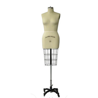 Plus-Size Female Half Body Sewing Form: Size 16