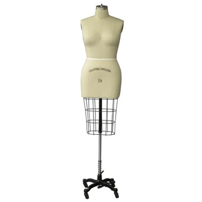 Plus-Size Female Half Body Sewing Form: Size 18