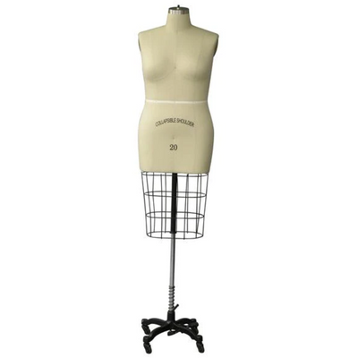 Plus-Size Female Half Body Sewing Form: Size 20