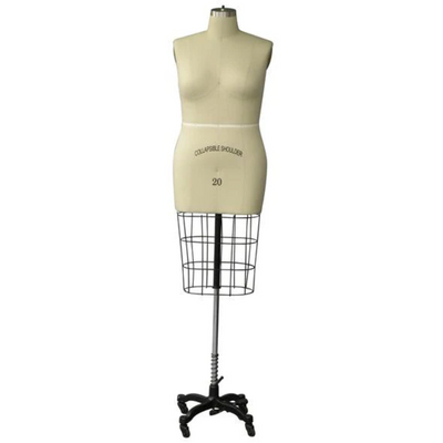 Plus-Size Female Half Body Sewing Form: Size 24