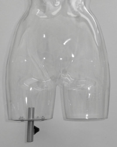 Clear-Invisible Male Half-Leg Mannequin Torso with Shoulder Caps