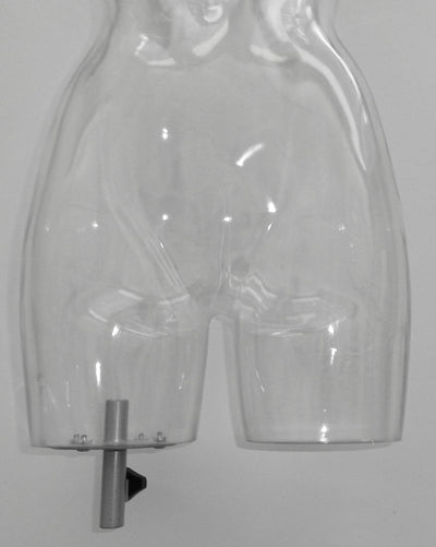 Clear-Invisible Male Half-Leg Mannequin Torso with Shoulder Caps - 2 Base Options