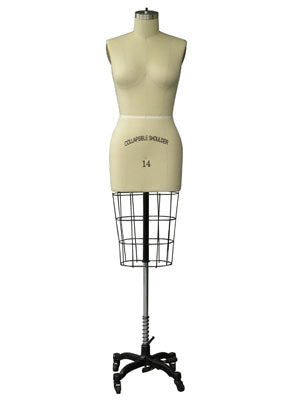 Plus-Size Female Half Body Sewing Form: Size 14