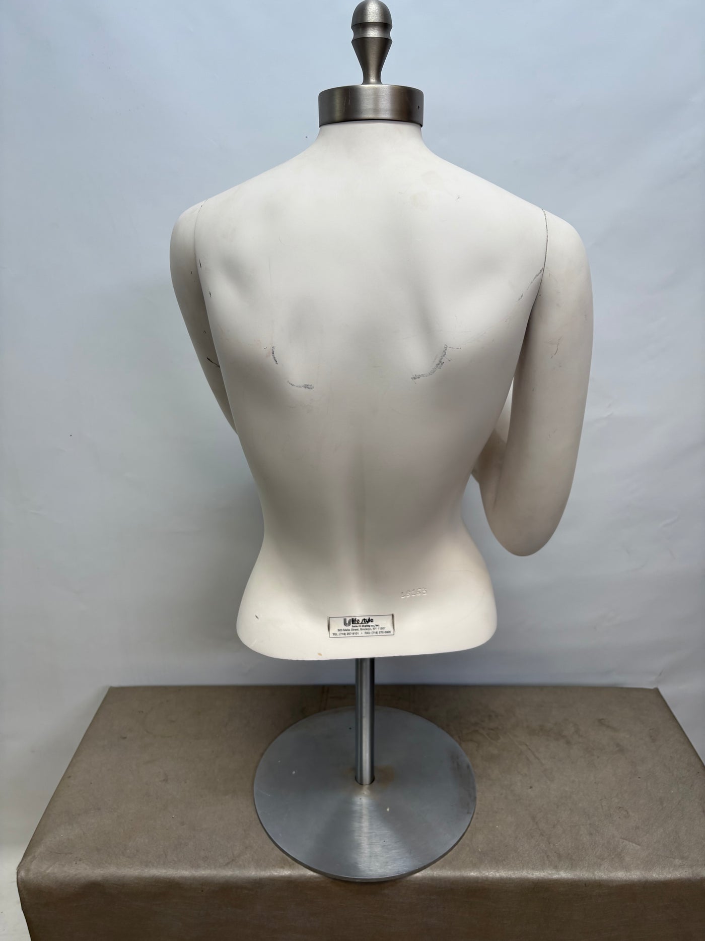 Used Female Mannequin Torso with Silver Neck Cap