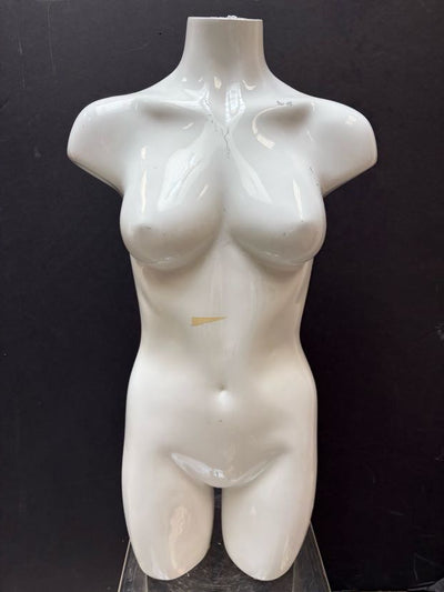 Used Female Mannequin 3/4 Torso - Glossy White
