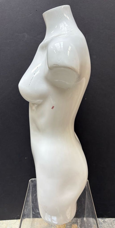 Used Female Mannequin 3/4 Torso - Glossy White