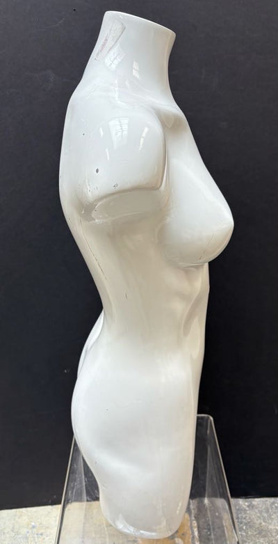 Used Female Mannequin 3/4 Torso - Glossy White