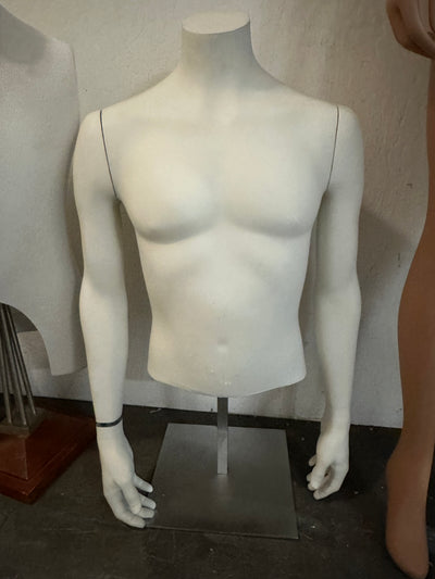 Used male mannequin torso with arms straight down