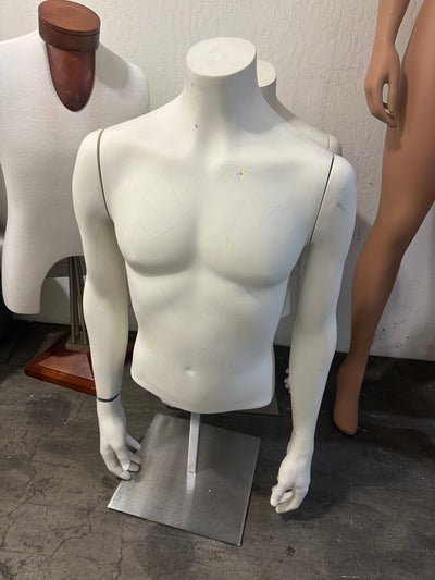 Used male mannequin torso with arms straight down