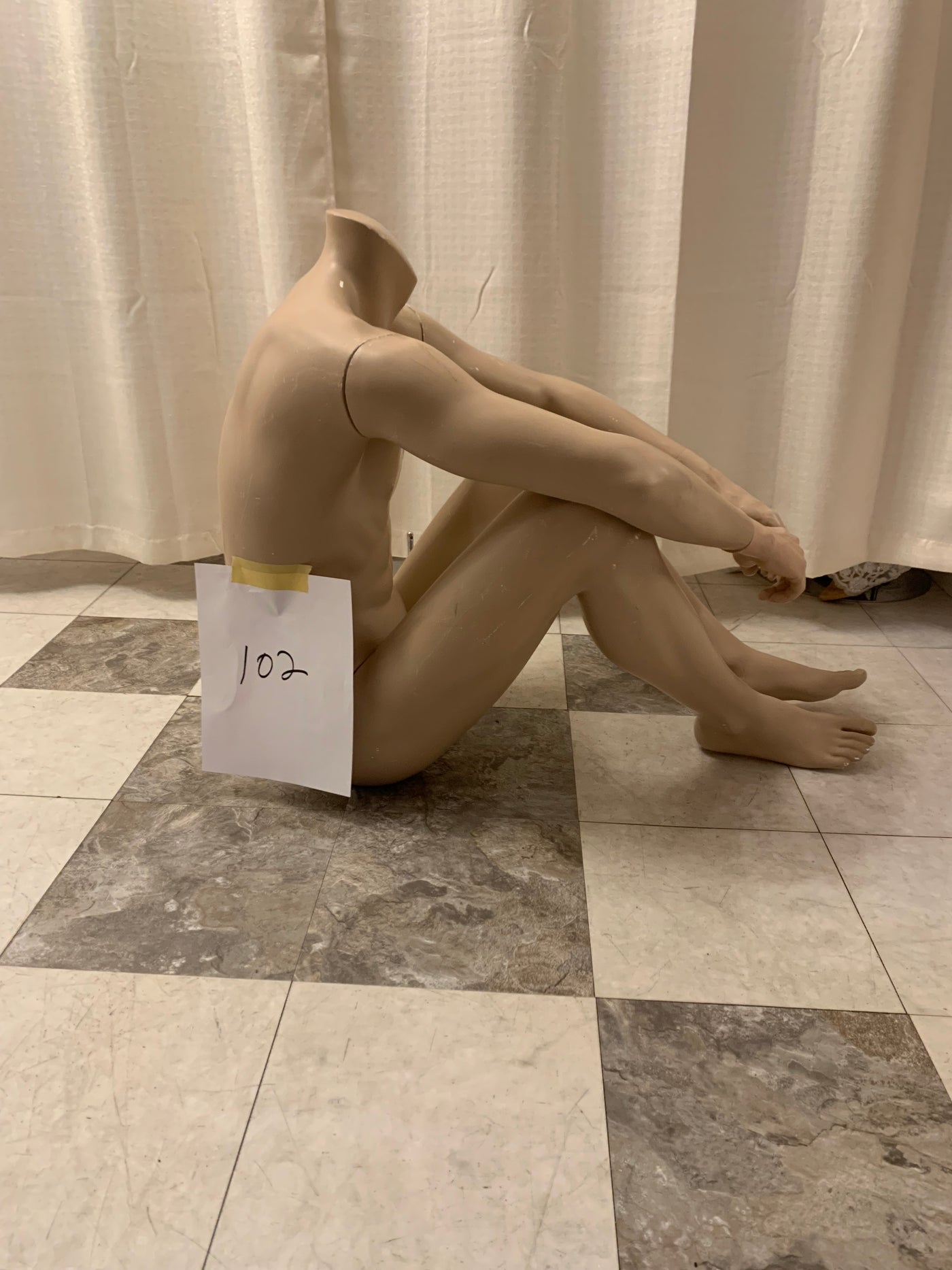 Used Seated Headless John Nissen Male Mannequin - #102
