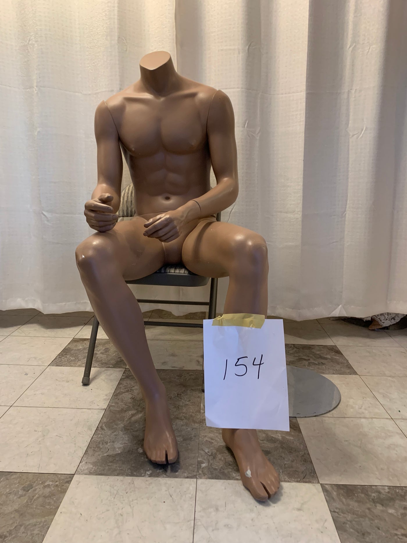 Used Headless Seated Male Mannequin - #154