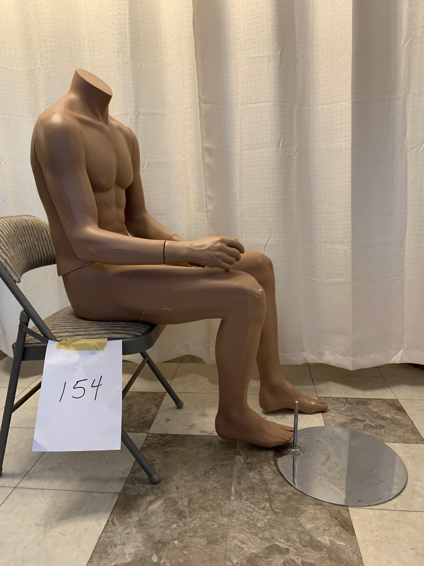 Used Headless Seated Male Mannequin - #154
