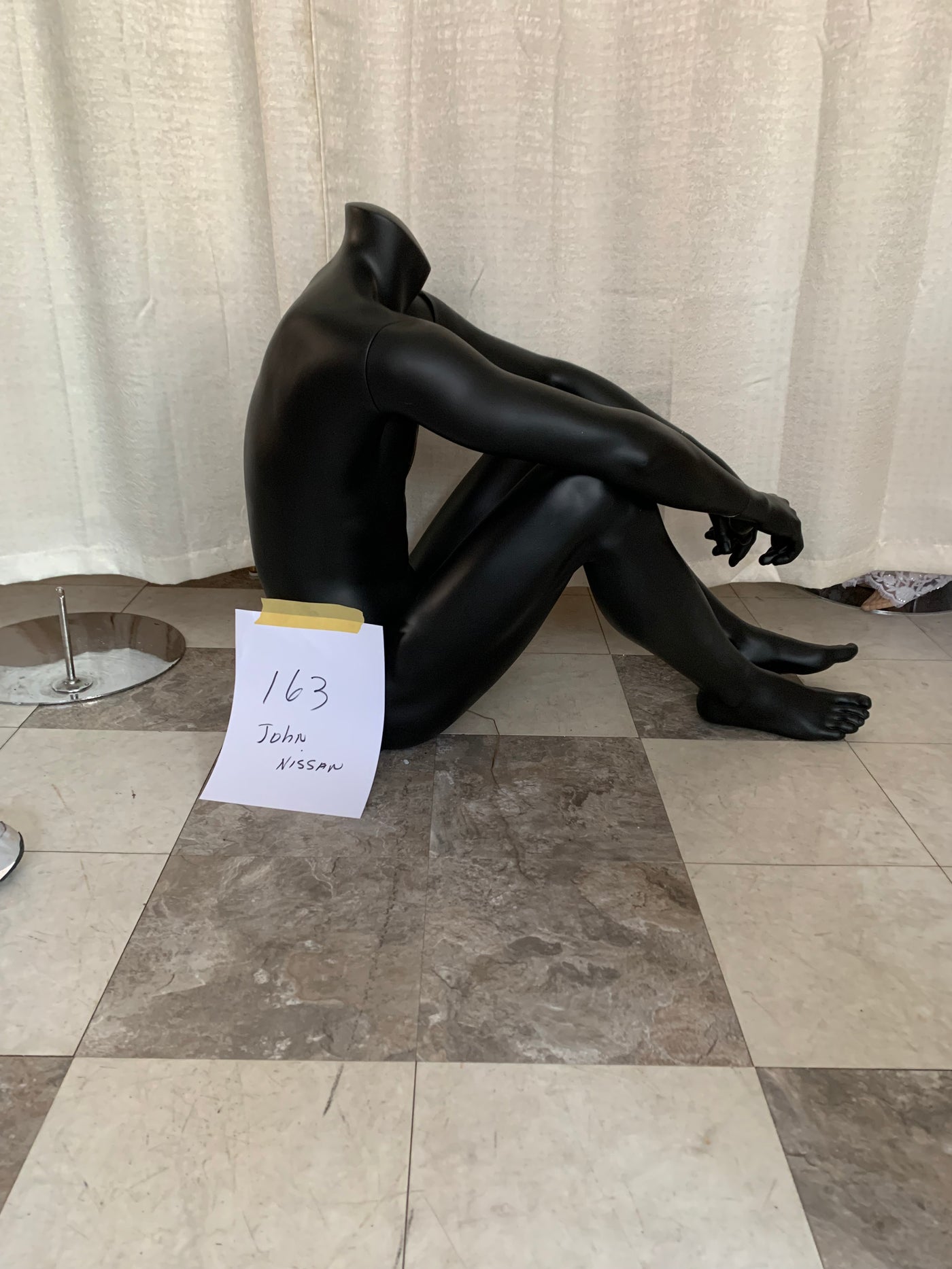 Used Seated Headless John Nissen Male Mannequin - #163  Black Color