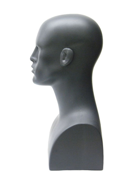 Don - Plastic Male Mannequin Head in Matte Grey