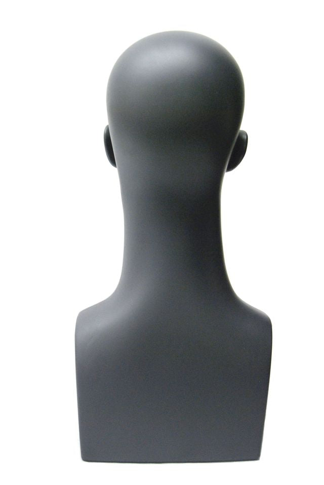 Don - Plastic Male Mannequin Head in Matte Grey