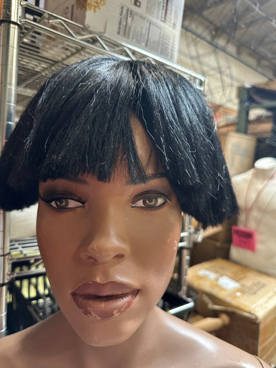 Nearly New Hard Cap Wig- black